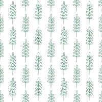 Vegetable doodle pattern with leaves. Botanical Imp Pattern vector