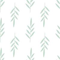 Simple botanical pattern with leaves, seamless plant texture vector