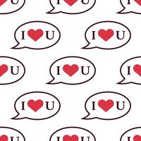 Pattern with a message in the speech bubble I love you, Pattern for Valentine's Day vector