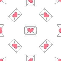 Valentine's Day Pattern with Envelope and Top, Letter with Love vector