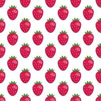 Pattern with strawberries, bright, juicy summer print, endless texture vector