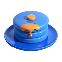 Stack of Blue Pancakes with Dripping Syrup png