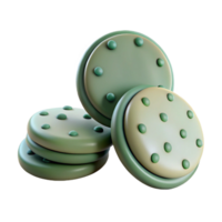 Green and White Cookies with Dots png