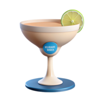 3D Rendered Cocktail with Lime Garnish png