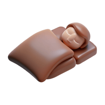 Schlafen Karikatur Charakter im Bett mit Decke png