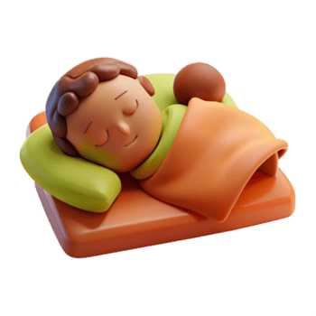 3d machen von ein Schlafen Person im Bett png