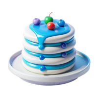 Blue Drizzled Cake With Colorful Toppings png