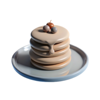 Stack of Pancakes with Drizzled Syrup and Toppings png