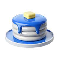 Stack of Pancakes with Blue Drizzle and Butter png