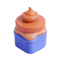 3D Rendered Orange and Blue Container with Swirl Topping png