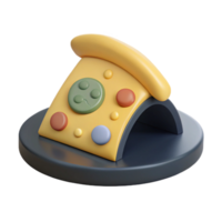 3D Render of a Pizza Slice with Toppings png