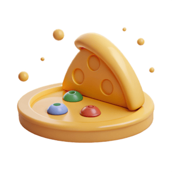 3d render do uma pizza fatia com coberturas png