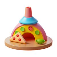 3D Rendered Pizza Oven with Slice png