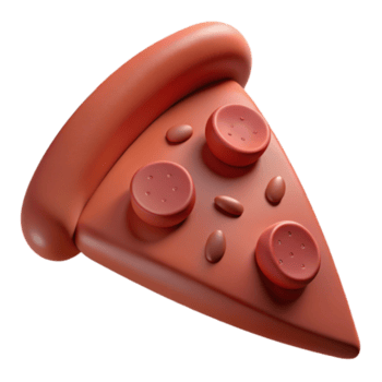 3d rendido pizza fatia com coberturas png