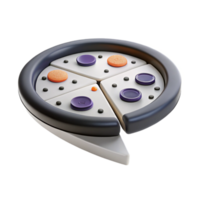 3D Render of Circular Object with Sections and Buttons png
