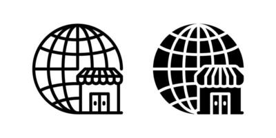 Global online shopping and international store vector