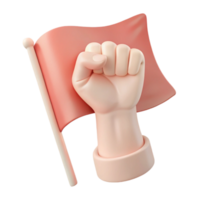 Fist Holding a Red Flag Symbol of Unity and Resistance png