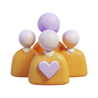3D Render of Group with Heart png