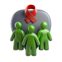 Group of People Standing in Front of a Heart with a Red Ribbon png