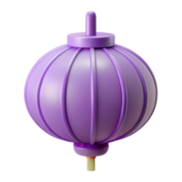 Purple 3D Rendered Lantern with Geometric Pattern png