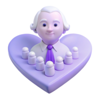 3D Render of a Person with a Heart and People Around Them png