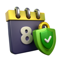 Calendar with Shield and Checkmark Security and Schedule png