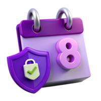 Calendar with Shield and Lock Secure Your Schedule png