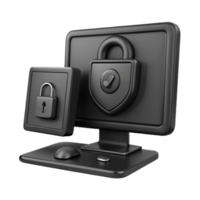 Computer Security Lock and Shield Icon Representation png