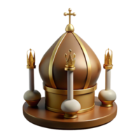 Golden Crown with Three Towers and Cross png