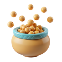 3D Render of a Ceramic Pot Filled with Round Objects png