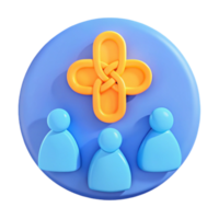 3D Render of a Group of People Under a Knotted Cross png
