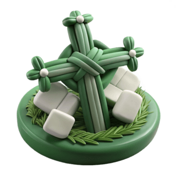 3d render do uma verde Cruz com branco acentos e Relva png