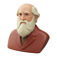 3D Render of a Man with a White Beard and a Red Jacket png