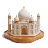 3D Model of a White Building with Multiple Domes png