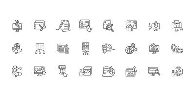Website icon set..Editable stroke.linear style sign for use web design,logo.Symbol illustration. vector