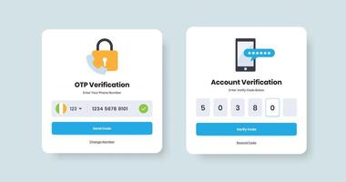 Professional authentication and otp security verification popup design with illustration vector