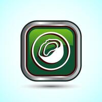 Coconut fruit icon design illustration, Organic fruit icon sign for apps and websites, Green Color Square Button Design vector