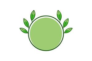Elegant Botanical Frame with Green Leaves in a Circular Layout Design for Nature Themes vector
