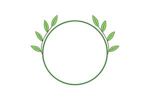 Round Botanical Frame Element in Green Color Illustration of a Nature-Inspired Design vector