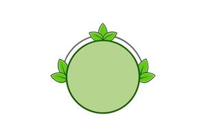 Botanical Round Frame in Green Color Illustration for Eco-Friendly Nature Design Themes vector