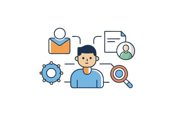 Cartoon Illustration of Team Collaboration and Marketing Strategy for Business Promotion