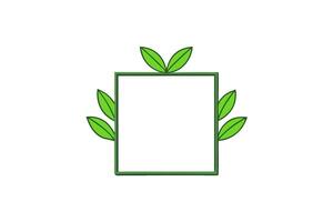 Square Botanical Frame with Green Leafs Minimalist Illustration for Design Projects vector