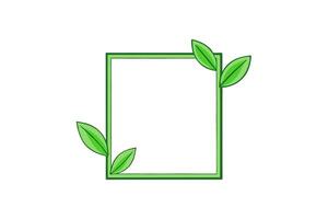 Green Leaf Square Botanical Frame Illustration Perfect for Nature Inspired Projects vector