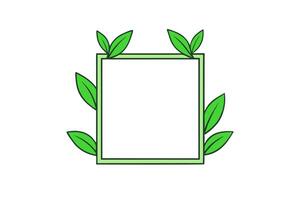 Decorative Square Botanical Frame with Green Leaves Ideal for Nature-Themed Designs Illustration for Eco-Friendly, Minimalist, and Elegant Projects vector