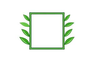 Elegant Square Botanical Frame with Green Leaves Illustration for Creative Design vector