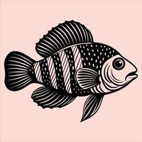 A fish with stripes on its body vector