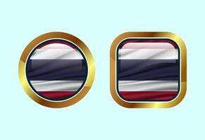 Glossy flag button of Thailand, High quality web button design vector