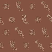 Outline Collection of Watch Seamless Pattern illustration Design vector