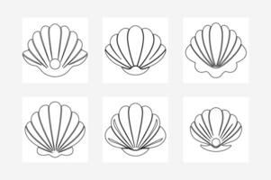 Minimalist Shrimp Line Art Illustration on White Background . Design vector
