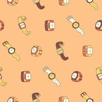 Collection of Watch Seamless Pattern illustration Design vector